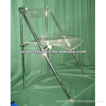 acrylic folding chair, acrylic chair with chromed steel frame